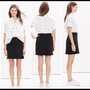 Madewell Hideaway Fringe Skirt Black Xs